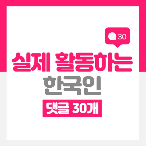 리얼 한국인 댓글 30개