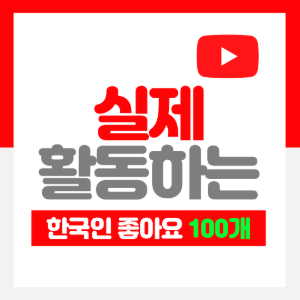 유튜브 한국인 좋아요 100개