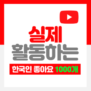 유튜브 한국인 좋아요 1000개